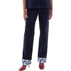 Burberry Jeans Burberry High-waisted Dark Washed Denims Printed Cuffs - 18cm