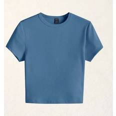 Flare T-shirts Shein Solid Form Fitted Tee