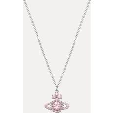 Vivienne Westwood Halsband Vivienne Westwood Valentina Orb Pendant Necklace - Silver/Pink Cubic Zirconia