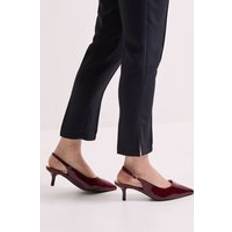 Brown Heels & Pumps on sale Dorothy Perkins Wide Fit Dova Slingback Kitten Heel Court Shoes - Burgundy