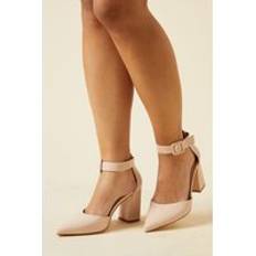 Heels & Pumps Dorothy Perkins Wide Fit Echo Buckle Detail Ankle Strap Pointed Court Shoes - Blush