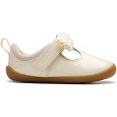 Clarks White First Steps Clarks Roamer Trim Toddler Off White Pre Walker 2-Wide Fit