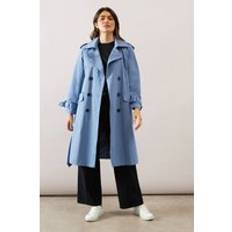 Blue - Trenchcoats Wallis Premium Longline Belted Trench Coat - Cornflower Blue