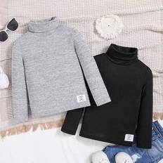 Base Layer Shein Young Boy Thermal Turtleneck Base Layer Shirt - 2Pcs
