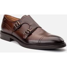 Monks Base London Taper Leather Men's Brown Double Monk Shoes