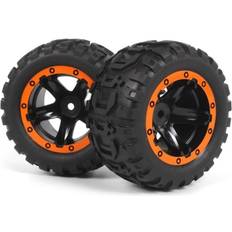 Blackzon RC tilbehør Blackzon Slyder MT Wheels Tires Assembled Black Orange