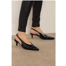 Black - Low Heel Heels & Pumps LTS Slingback Kitten Heels Pointed Kitten - Black