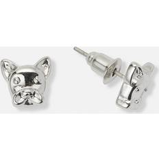 Montini Silverfärgade Fransk Bulldog Örhängen 8 mm