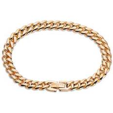 Gold Tone Matte Curb Chain Bracelet - Gold Tone