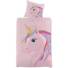 Licens Børnesengetøj Unicorn Regnbue enhjørning 140x200cm