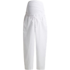 H&M MAMA Linen-Blend Trousers White