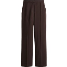 H&M Straight-Leg Creased Pants - Dark Brown