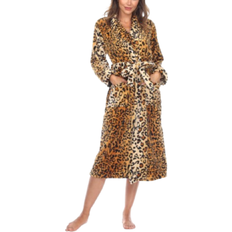 Leopard - Women Robes White Mark Women's Cozy Lounge Robe - Brown Leopard
