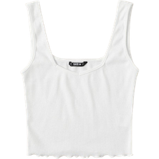 Shein EZwear Lettuce Edge Crop Top