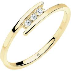 Elli Diamore damring förlovningsring trio diamant 0,06 karat 375 gult guld vit 0606940915 silver, (16.6) colore: Vit, cod. 0606940915_52