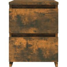 vidaXL 815327 Smoked Oak Bedside Table 30x30cm