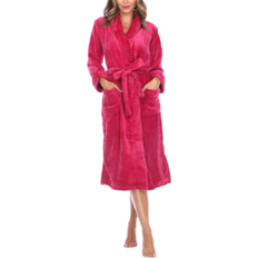 White Mark Women's Cozy Lounge Robe - Burgundy