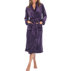 White Mark Women's Cozy Lounge Robe - Purple