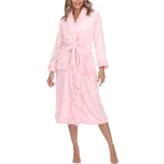 White Mark Women's Cozy Lounge Robe - Pink