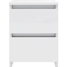 vidaXL 800525 White High Gloss Bedside Table 30x30cm