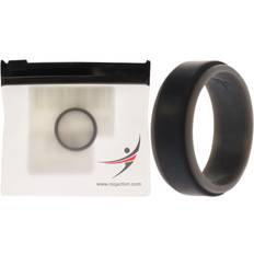 Grey - Men Rings ROQ Silicone Wedding 2Layer Step Ring - Grey Black