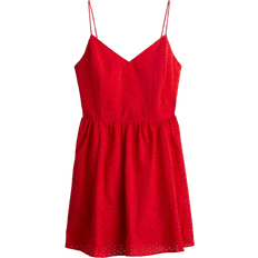 H&M Trägerkleid Mit Broderie Anglaise - Rot