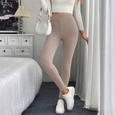 Pink - Women Tights & Stay-Ups Shein Women Ribbed High Waist Leggings Four Seasons