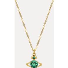 Vivienne Westwood Turquoise Jewellery Vivienne Westwood Reina Pendant Necklace Gold Turquoise CZ - Gold Turquoise