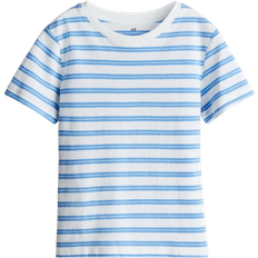 H&M Cotton T-shirt - Light Blue/Striped (0611503095)