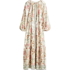 H&M Oversized Tie-Belt Dress - Cream/Floral