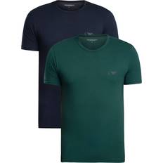 Flare - Men T-shirts Emporio Armani Men's 2 Pack Lounge Crew Neck Fitted T-shirt - Multicoloured
