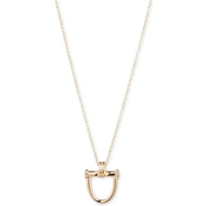 Crystal Horse Bit Pendant - Gold/Clear