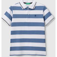 Randiga Pikétröjor Barnkläder United Colors of Benetton Striped Short Sleeve Polo Shirt - Light Blue