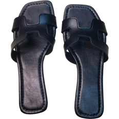 Shein H-Shaped Flat Sandals - Black