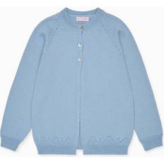 Blue Cardigans La Coqueta Alvira Merino Girl Cardigan - Dusty Blue