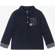 9-12M Polo Shirts Children's Clothing Mayoral Bear Motif Cotton Jersey Polo Top - Navy Blue