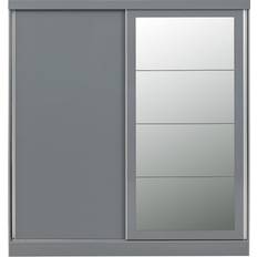 Grey - Sliding Doors Wardrobes SECONIQUE Nevada Grey Gloss Wardrobe 178.5x194cm