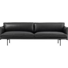 Aluminium Soffor Muuto Outline Black Sofa 220cm 3 Seater