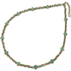Gula - Herr Halsband Dior Vintage Delikat Kedjelänk Halsband Med Geometriska Accenter - One Size