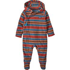 Fleece Overalls Children's Clothing Patagonia Infant Micro D Bunting Diamond Stripe - Sizzle Red