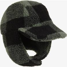 Polyester Huer Stella McCartney Kids Checked Faux Shearling Trapper Hat - Green