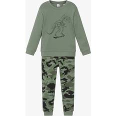 Camouflage Night Garments IDO Green Cotton Dinosaur Camoflage Pyjamas