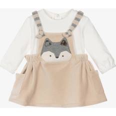 M Dresses Children's Clothing Mayoral Baby Girls Ivory Jersey Beige Velour Dress