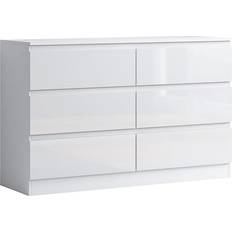Wood Chest of Drawers Fwstyle Modern White Gloss Chest of Drawer 120x77cm