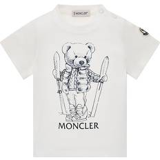 9-12M T-shirts Moncler Teddy Bear Motif Cotton T-Shirt - White