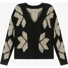 Beige Cardigans Mayoral Patterned Chunky Knit Cardigan - Beige/Black