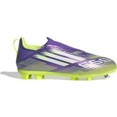 Adidas Boys Sport Shoes adidas Junior F50 League Laceless FG/MG - Purple Rush/Cloud White/Lucid Lemon