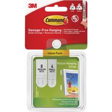 Multifärgade Tavelkrokar Command Picture Hanging Strips Set Small Medium Pack 12 Tavelkrok