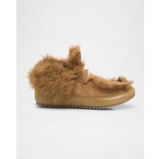 Mockasiner Pedro Garcia Fur-Lined Mixed Leather Moccasins - Tan