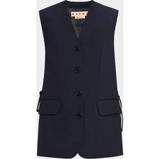 Women - Wool Vests Marni Side Ties Single-Breasted Vest Tropical Wool - Blue